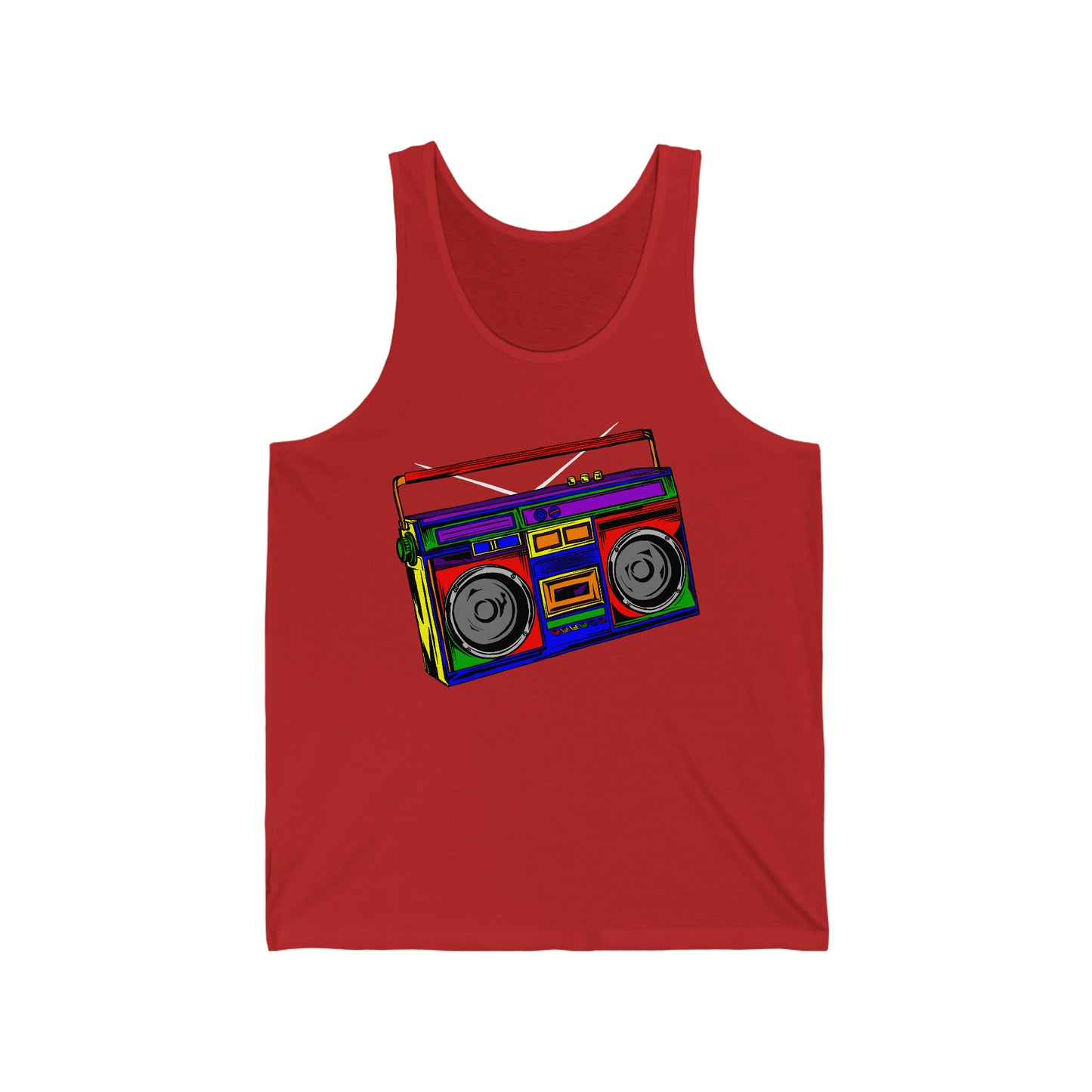 Rainbow Boombox Unisex Jersey Tank