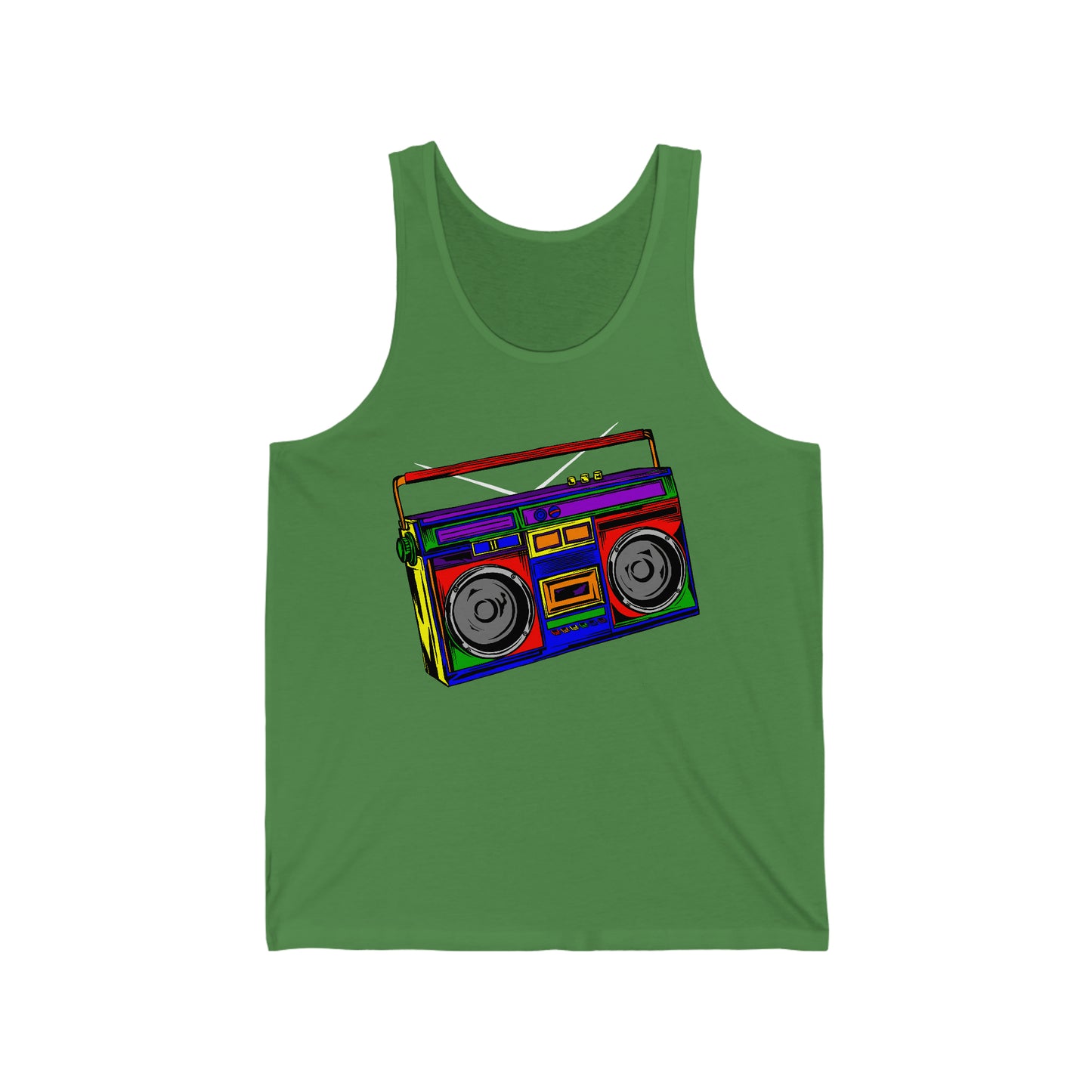 Rainbow Boombox Unisex Jersey Tank