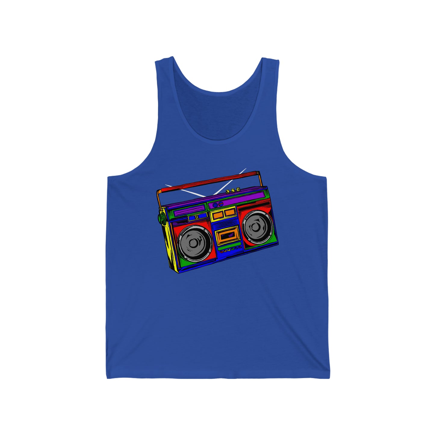 Rainbow Boombox Unisex Jersey Tank