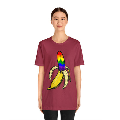 Rainbow Banana Unisex Jersey Short Sleeve Tee