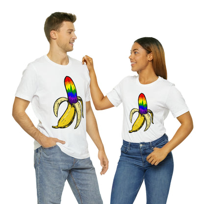 Rainbow Banana Unisex Jersey Short Sleeve Tee