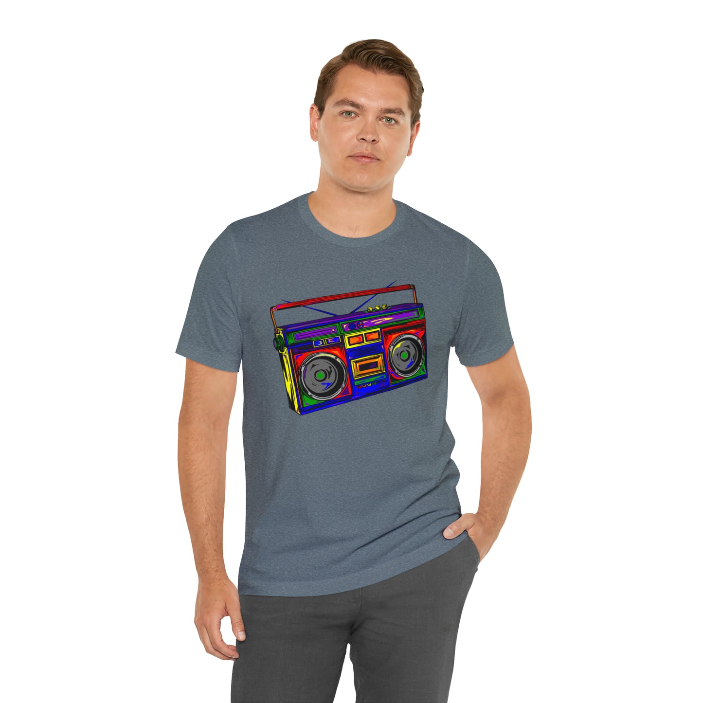 Rainbow Full Color Boombox Unisex Heavy Cotton Tee