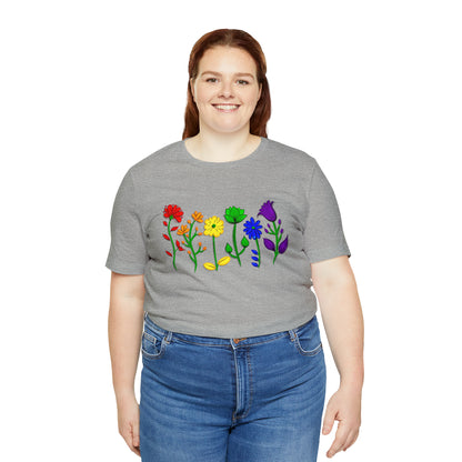 Rainbow Flowers Unisex Tshirt