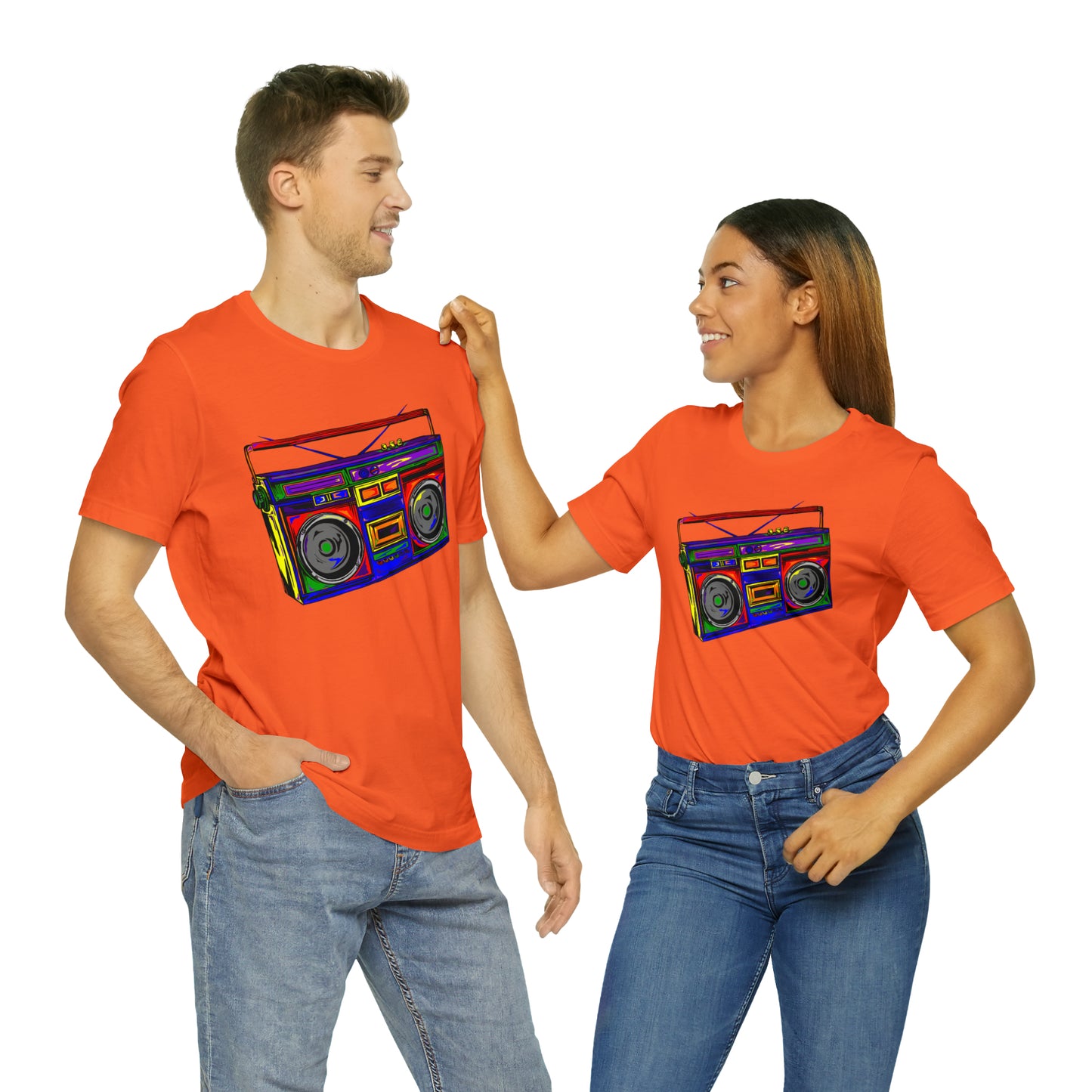 Rainbow Full Color Boombox Unisex Heavy Cotton Tee