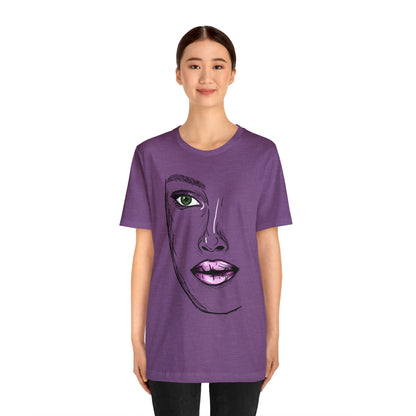 A vibrant and captivating t-shirt featuring an artistic depiction of a beautiful woman. The design celebrates the diverse beauty of women and their empowering presence. The colors and details of the artwork make it a true standout piece. Perfect for making a fashion statement and embracing the beauty within.