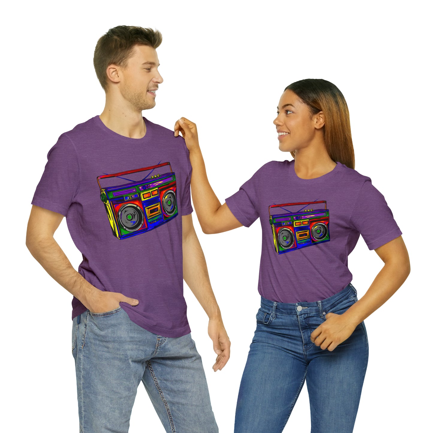 Rainbow Full Color Boombox Unisex Heavy Cotton Tee