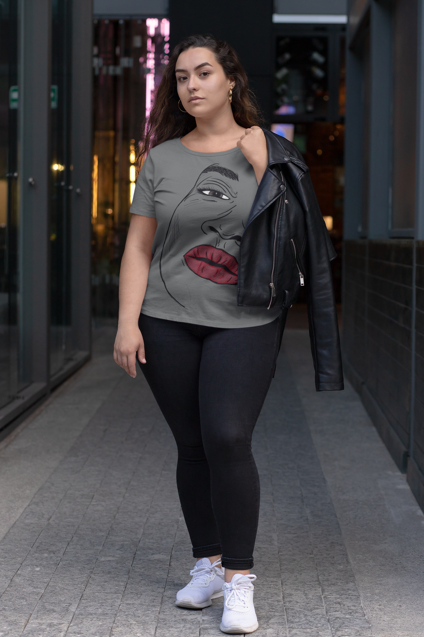 A t-shirt featuring an illustration of a compassionate and nurturing woman. The design showcases a caring woman, symbolizing empathy and kindness. This t-shirt serves as a visual representation of the importance of compassion and caring for others.