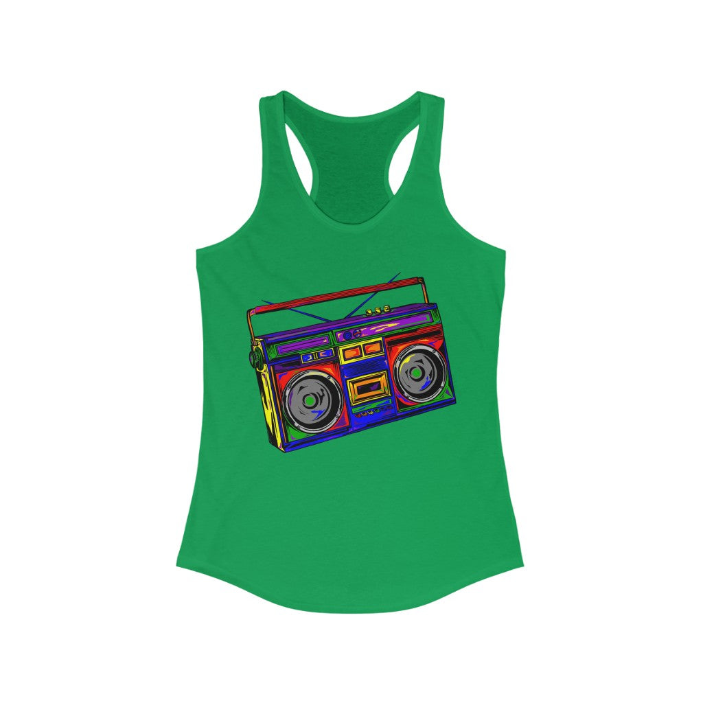 Rainbow Full-Color Boombox Racerback Tank