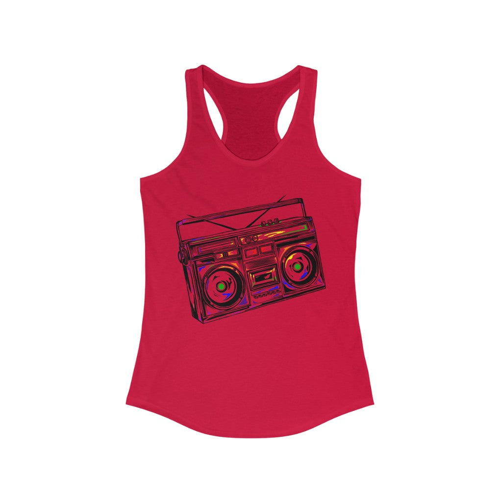 Rainbow Boombox Women Racerback Tank