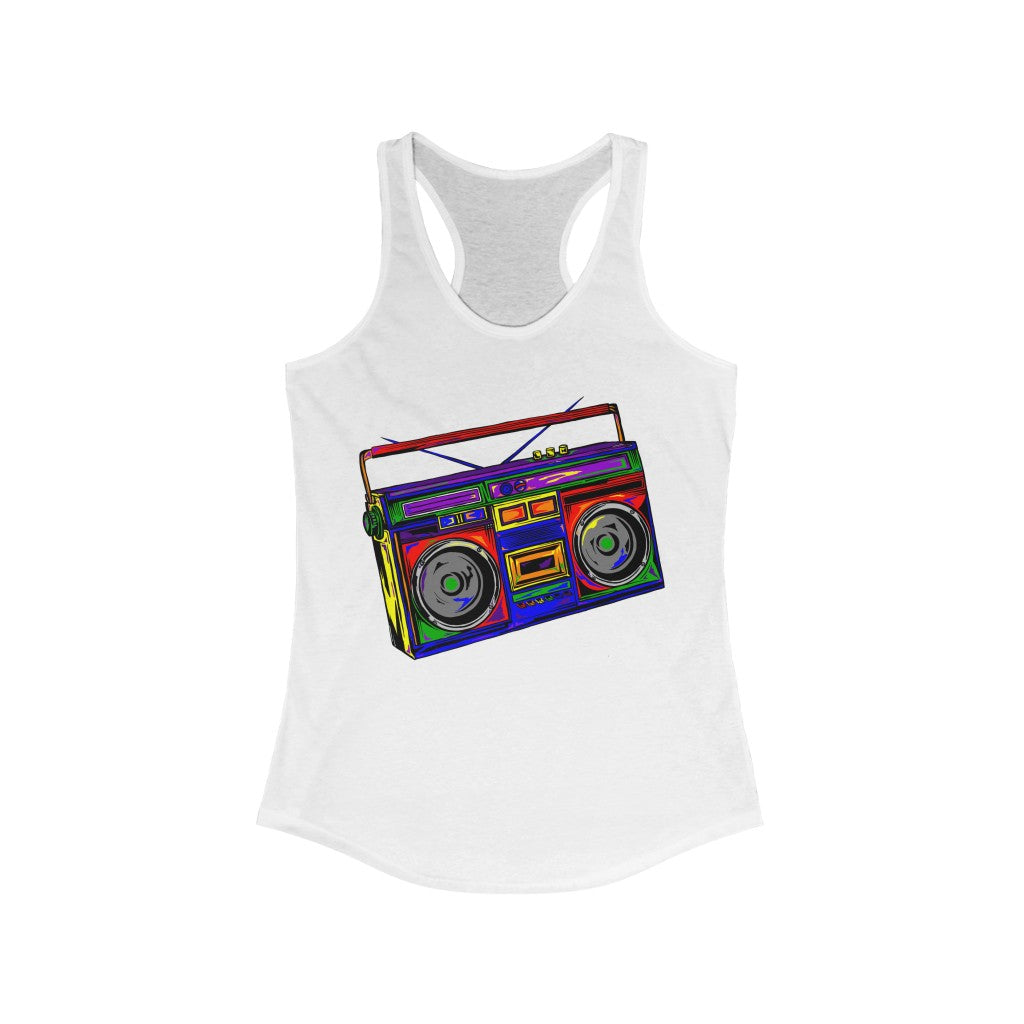 Rainbow Full-Color Boombox Racerback Tank