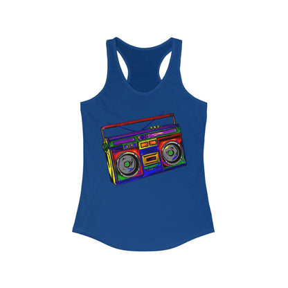 Rainbow Full-Color Boombox Racerback Tank