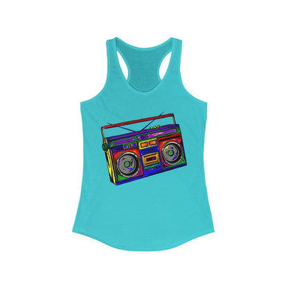 Rainbow Full-Color Boombox Racerback Tank