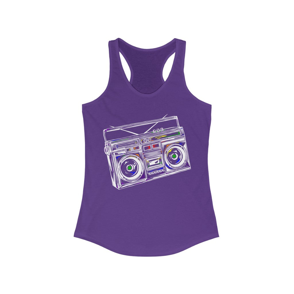 Rainbow Boombox Women Racerback Tank