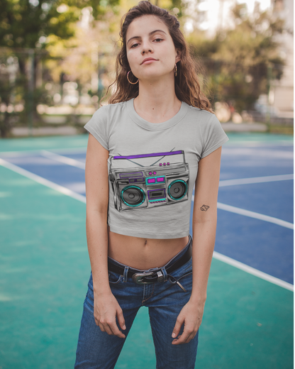 Electric Boombox Women Crop Tee