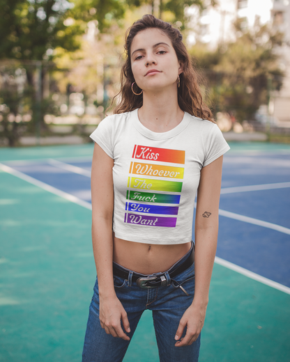 Kiss Whoever Champion Cropped Tee