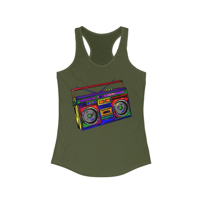 Rainbow Full-Color Boombox Racerback Tank