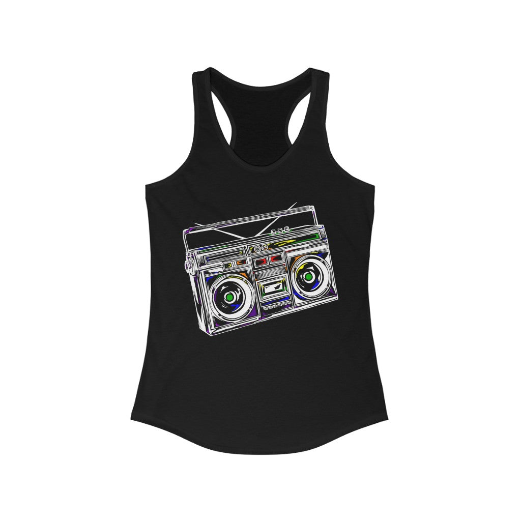 Rainbow Boombox Women Racerback Tank