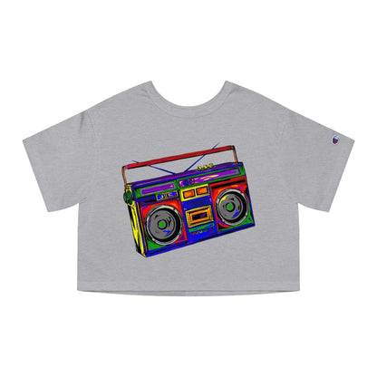 Rainbow Full-Color Boombox Crop Tee